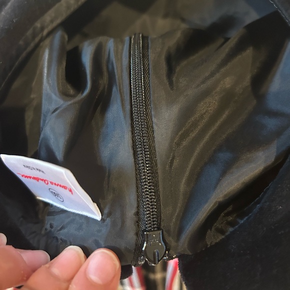 Hanna Andersson girls plaid dress 160cm white black red velvet - Picture 7 of 9